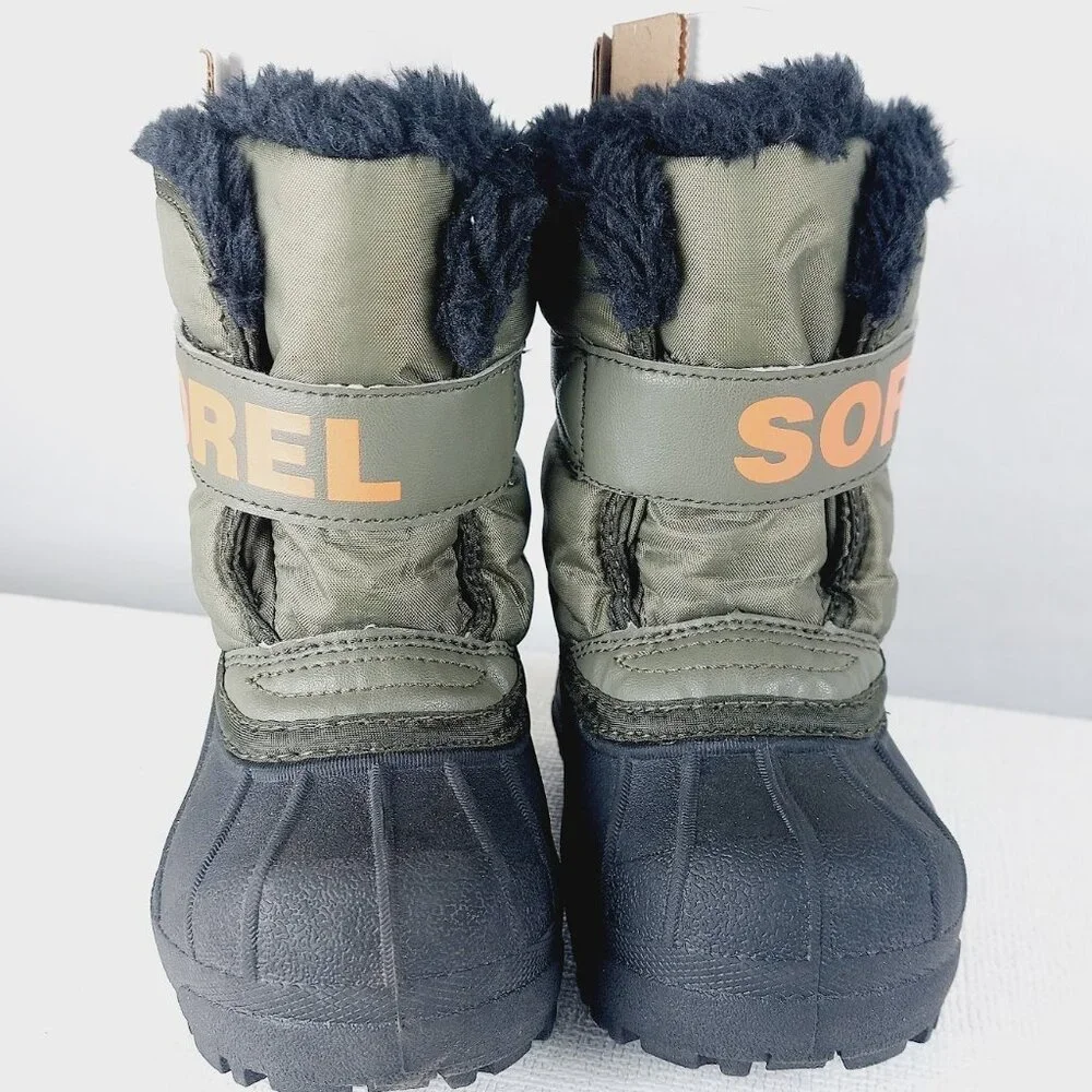 Sorel Boys' Stone Green Alpine Tundra Insulated Snow Commander Winter Boots Sz 7